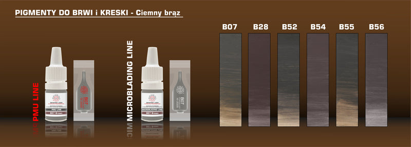 Ciemny brąz pigmenty do makijażu permanentnego