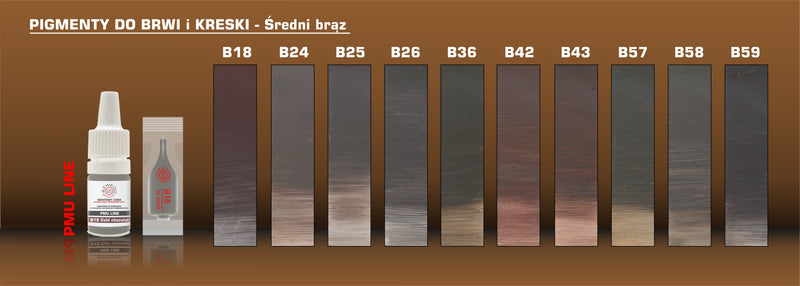 Średnie brązy pigmenty do makijażu permanentnego