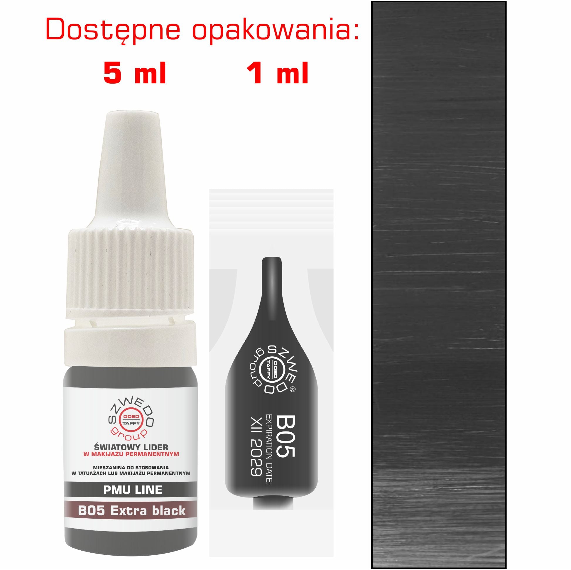 B05 Extra black – intensywny czarny pigment do makijażu permanentnego brwi