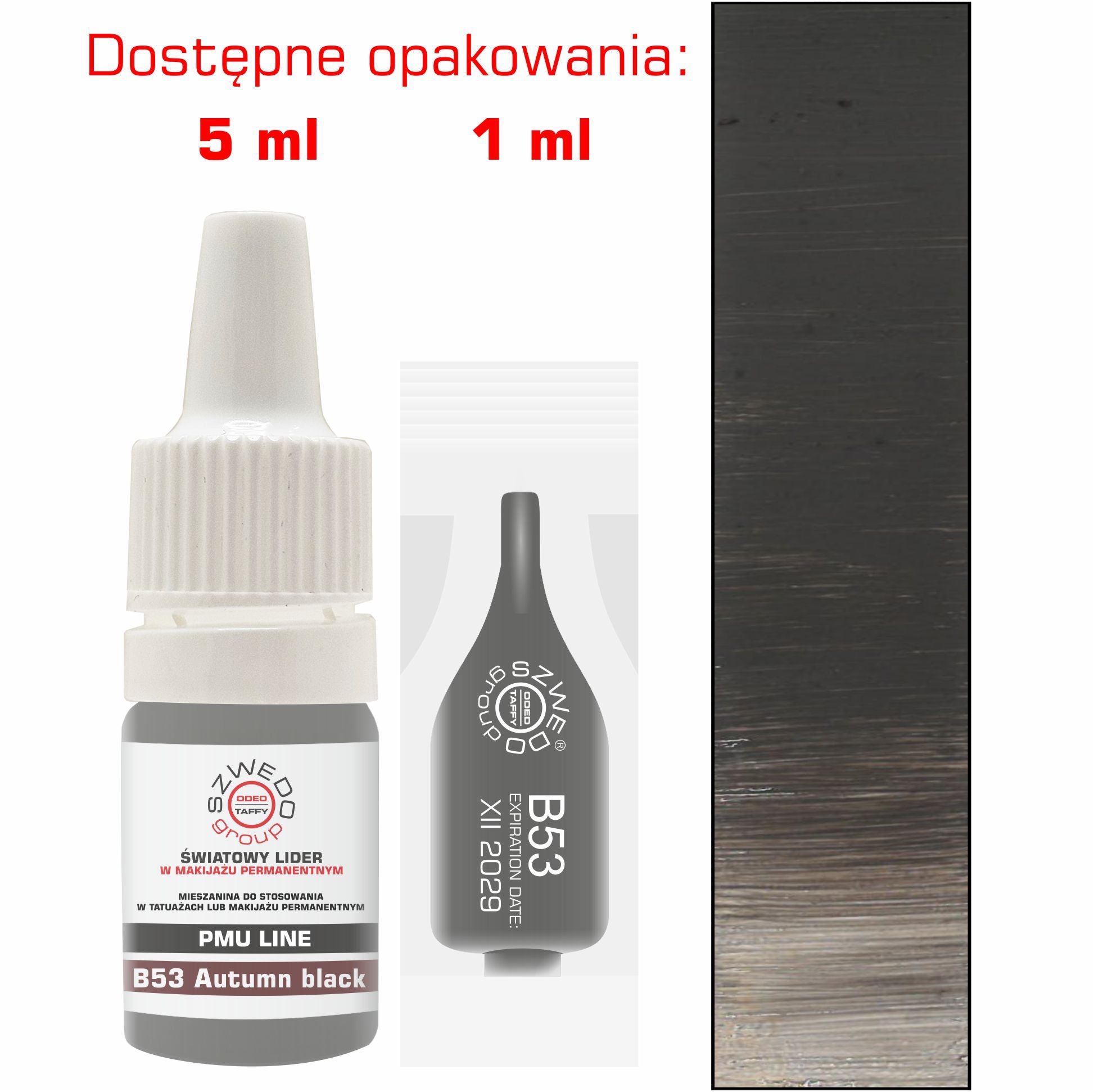 B53 Autumn black – profesjonalny pigment do brwi w chłodnym odcieniu grafitu, idealny do makijażu permanentnego
