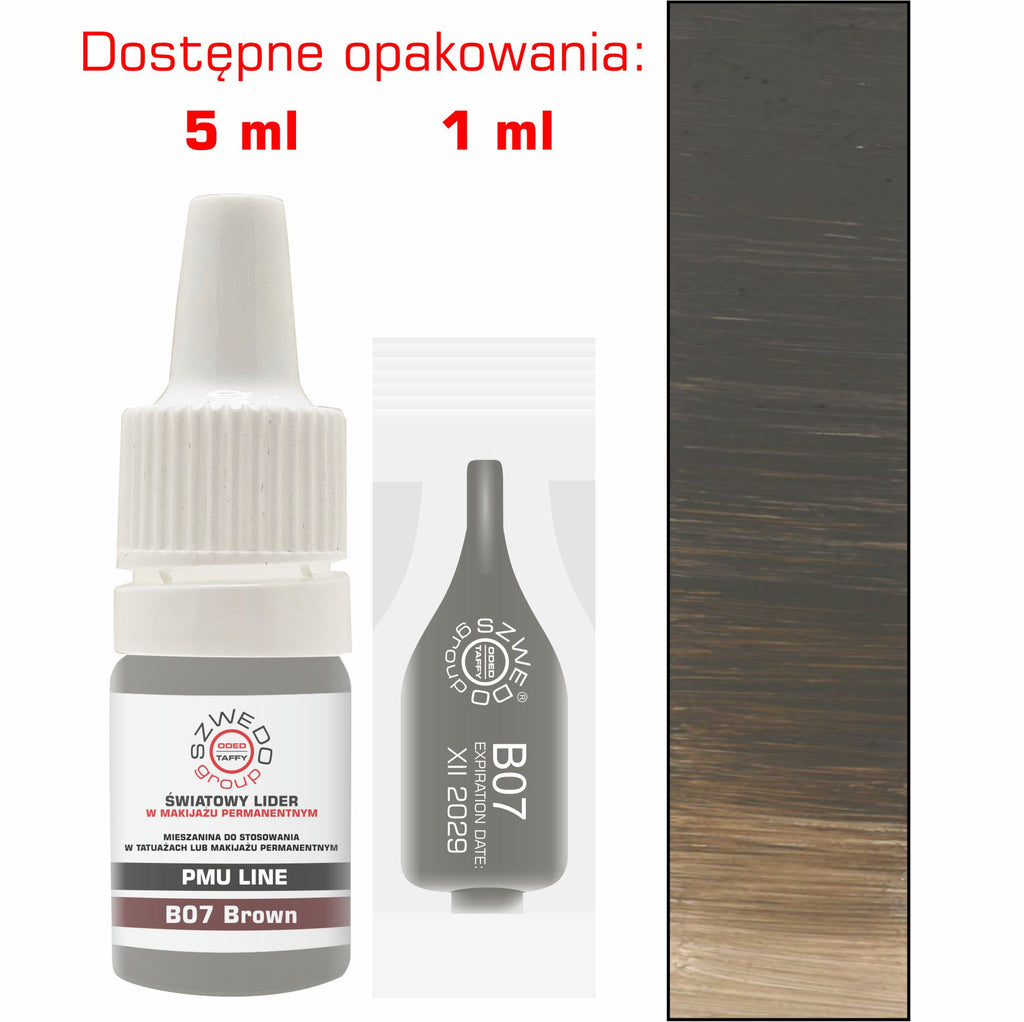 B07 Brown – chłodny, głęboki brąz do precyzyjnej pigmentacji brwi