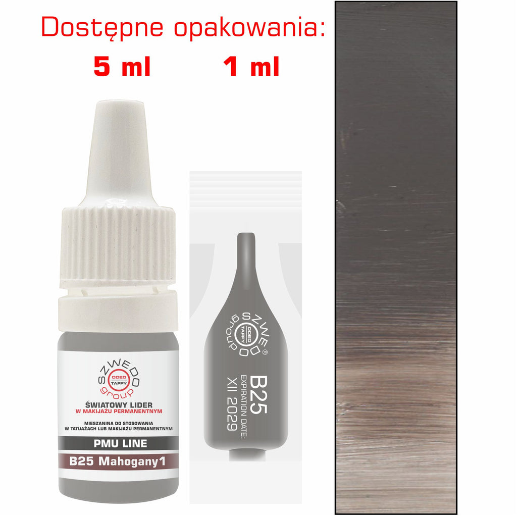 B25 Mahogany 1 – Pigment do Brwi o Neutralnej Tonacji