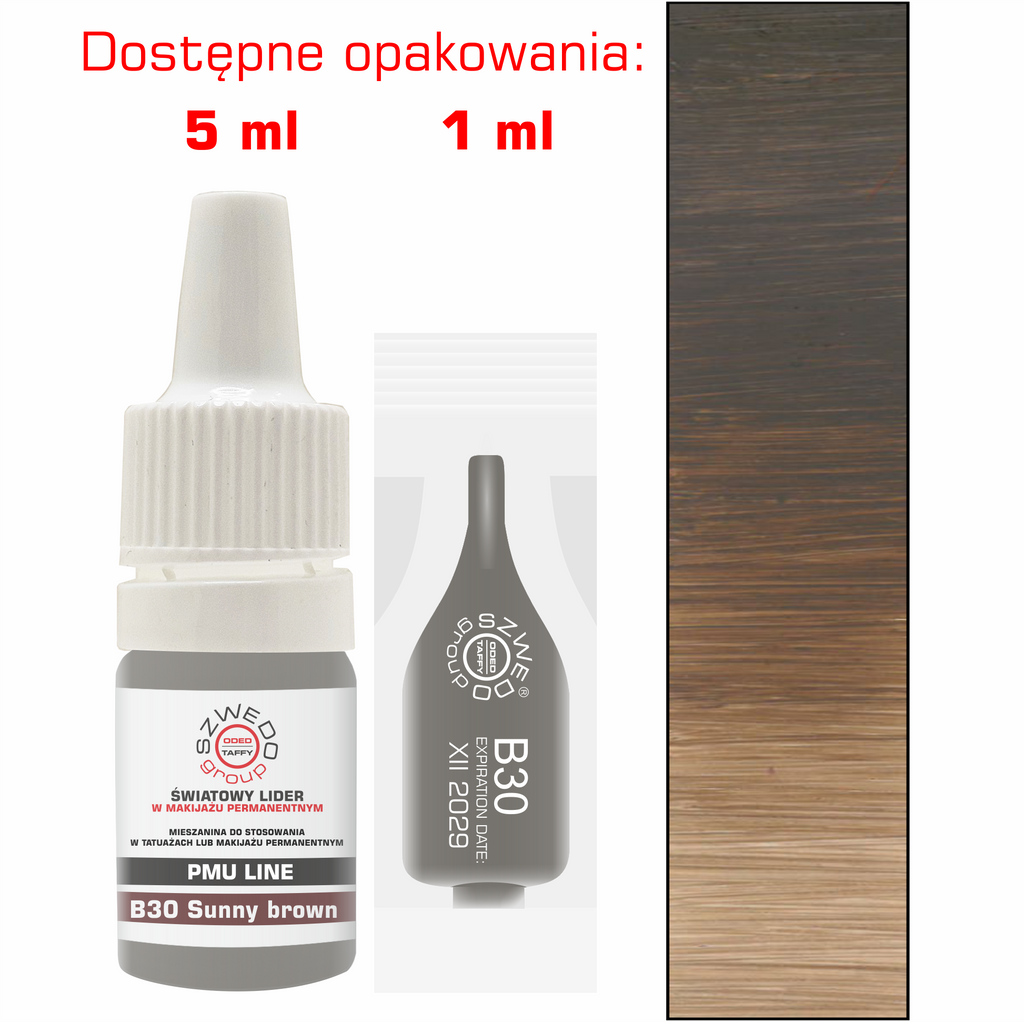 B30 Sunny brown – Subtelny Ciepły Brąz do Makijażu Permanentnego