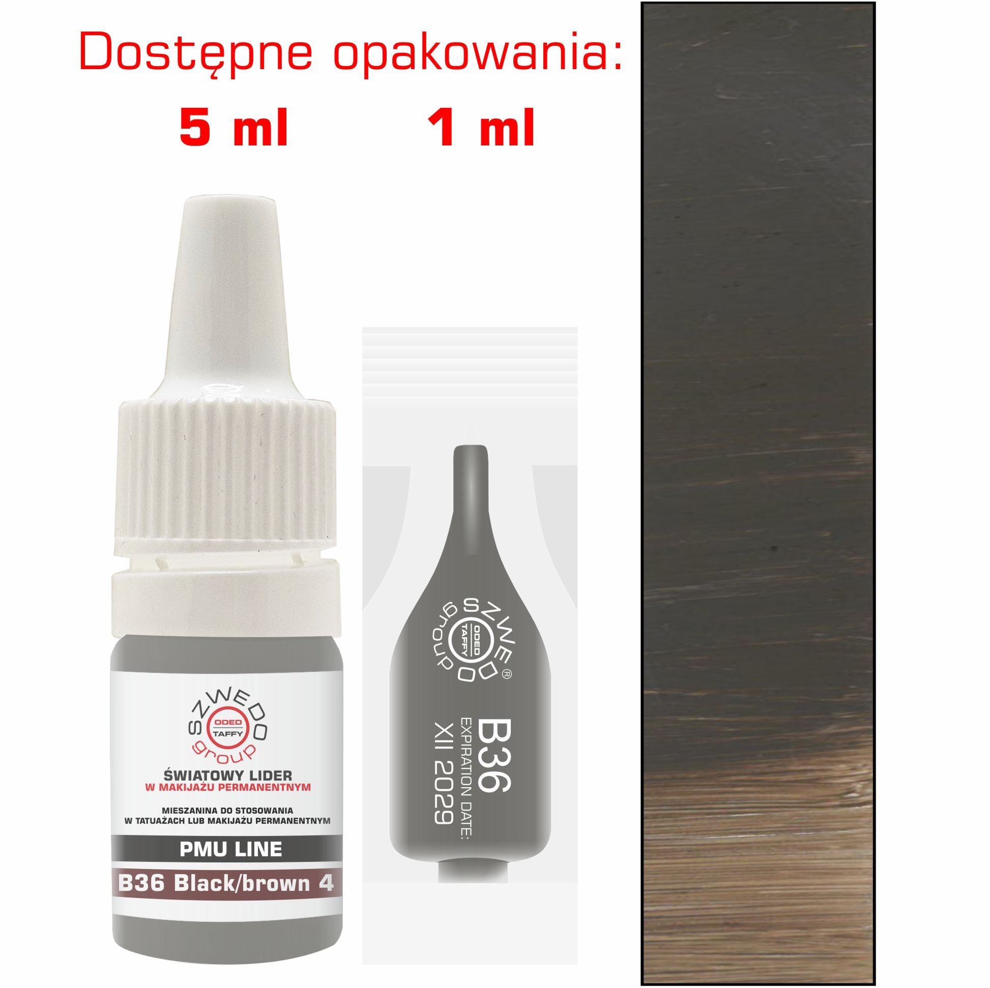 B36 Black/brown 4 – Uniwersalny Brąz do Makijażu Permanentnego