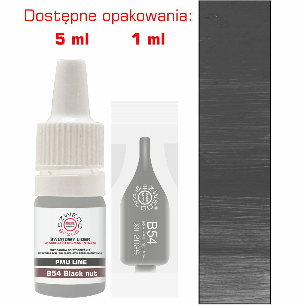 B54 Black nut – chłodny, przyciemniony brąz do makijażu permanentnego brwi