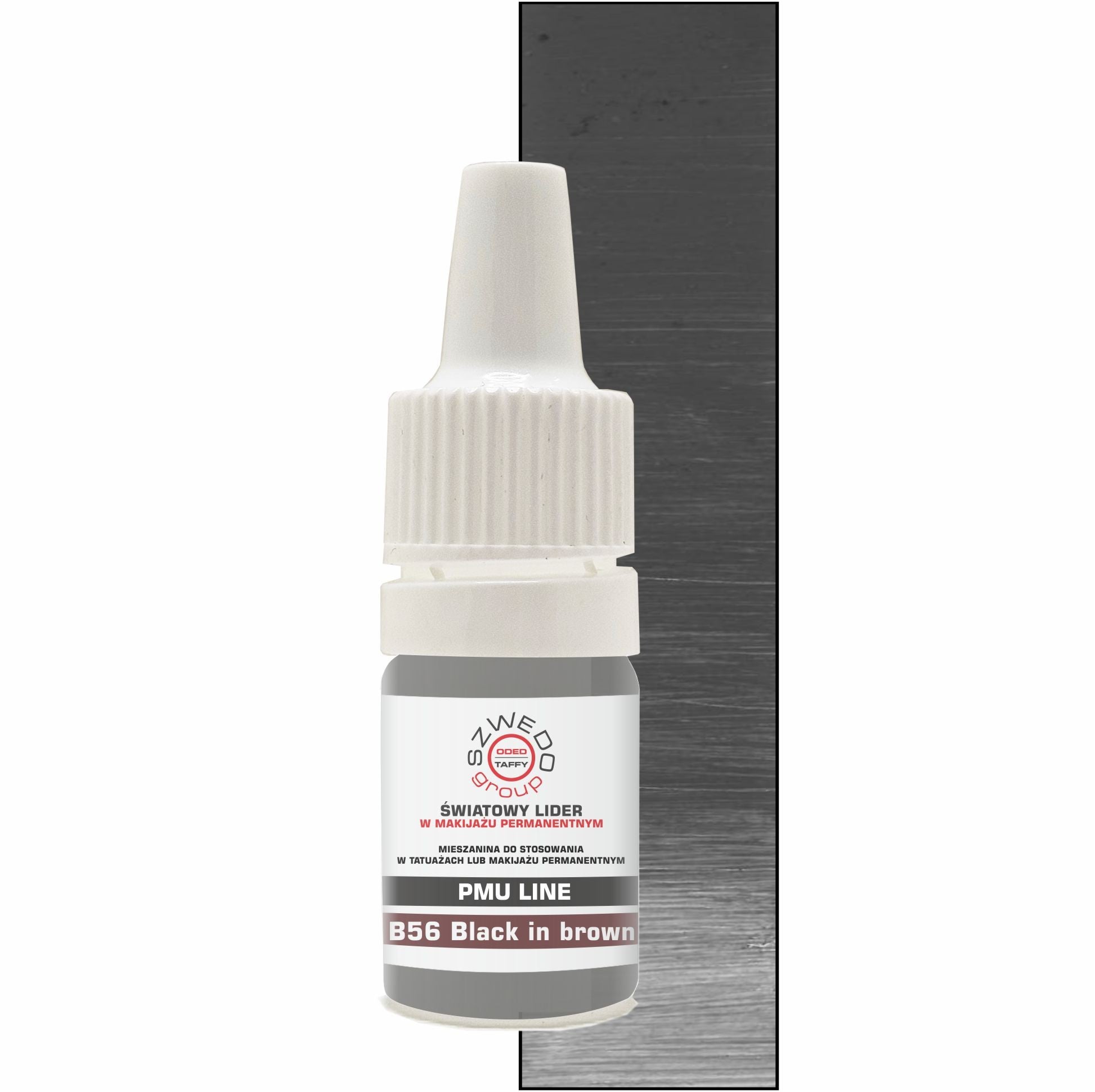 B56 Black in brown – chłodny brąz o grafitowym wykończeniu do makijażu permanentnego brwi