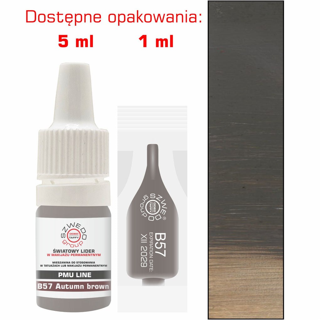 B57 Autumn brown – intensywny neutralny brąz do makijażu permanentnego brwi