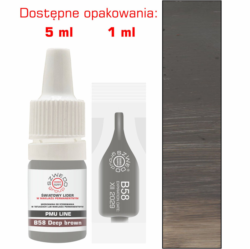 B58 Deep brown – jasny, chłodny brąz do makijażu permanentnego brwi