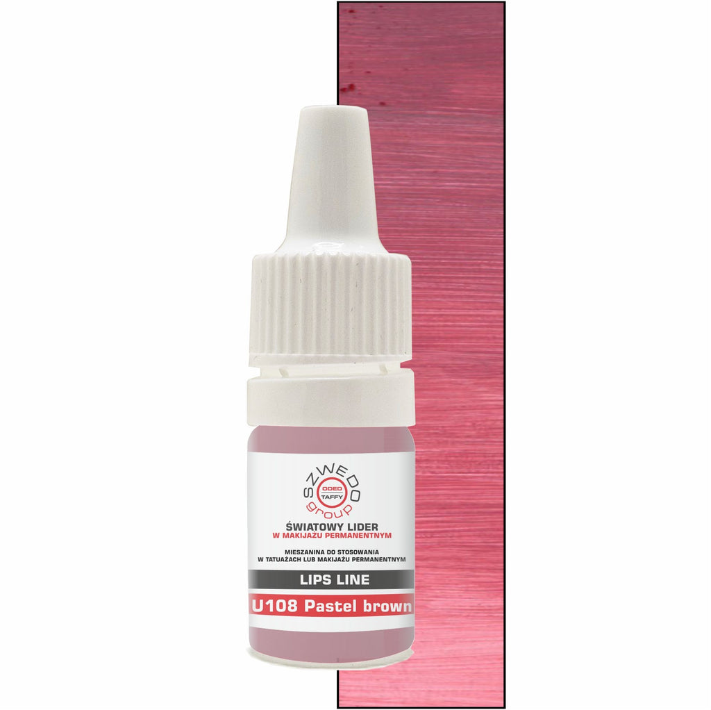 U108 Pastel brown – ciemny pudrowy czerwono-brązowy pigment do makijażu permanentnego ust