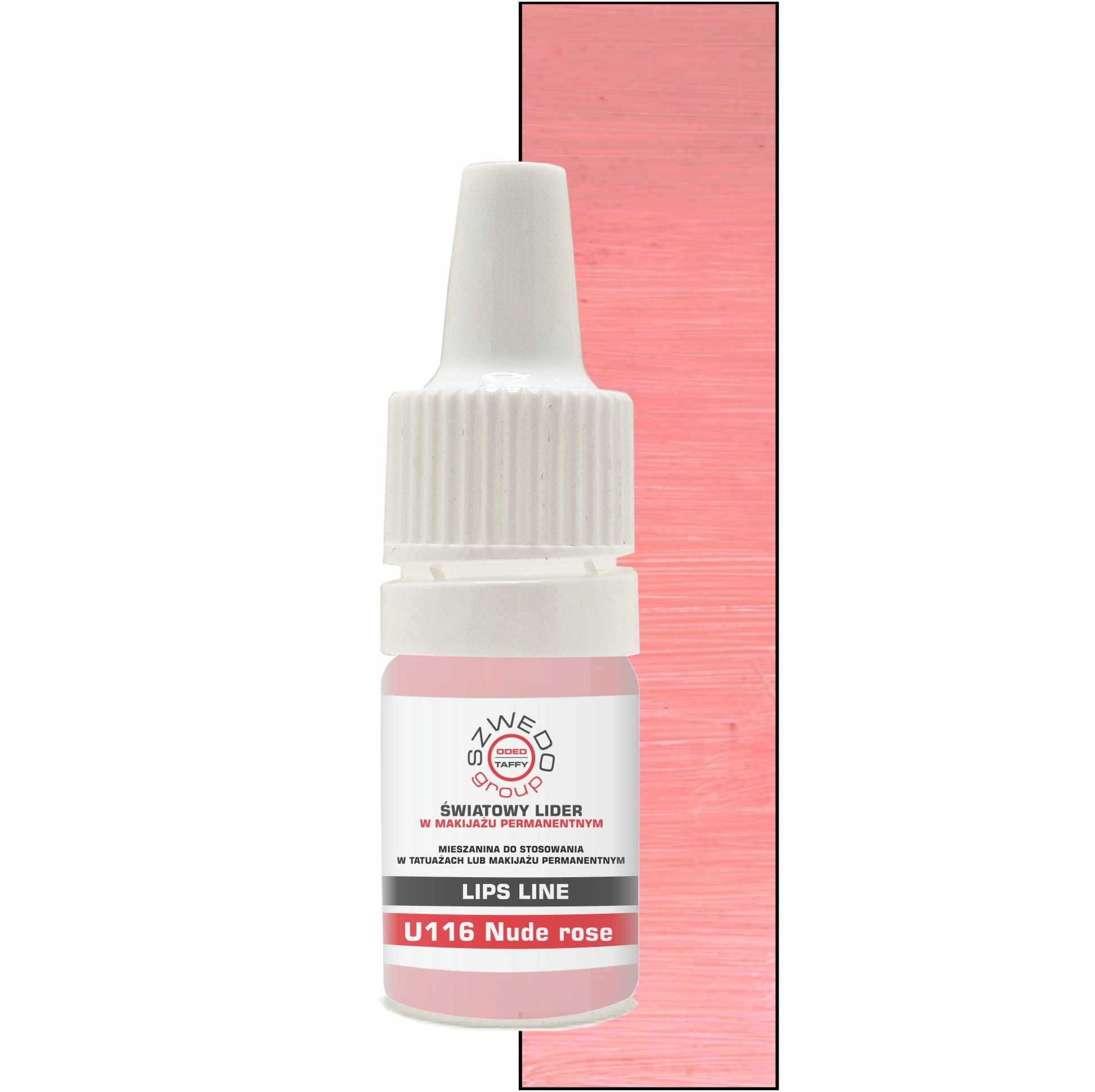 U116 Nude rose (INTENSE) – pastelowy różowy nude do makijażu permanentnego ust