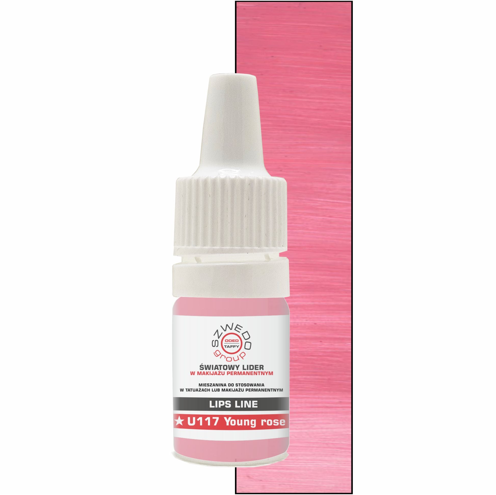 U117 Young rose (INTENSE) – jasny chłodny róż do makijażu permanentnego ust