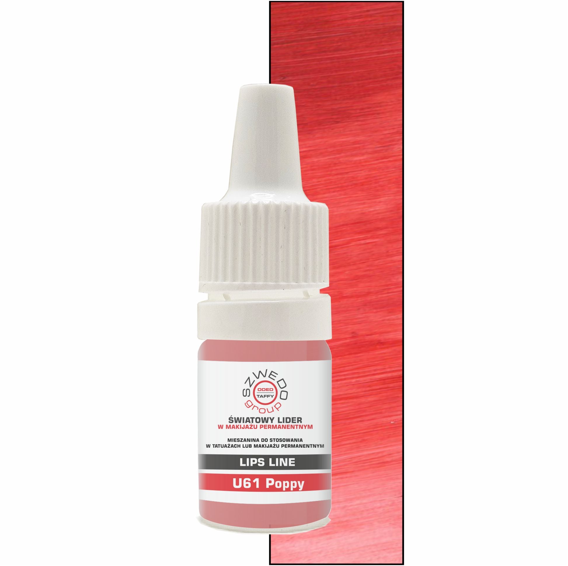 U61 Poppy – transparentny czerwony pigment do makijażu permanentnego ust