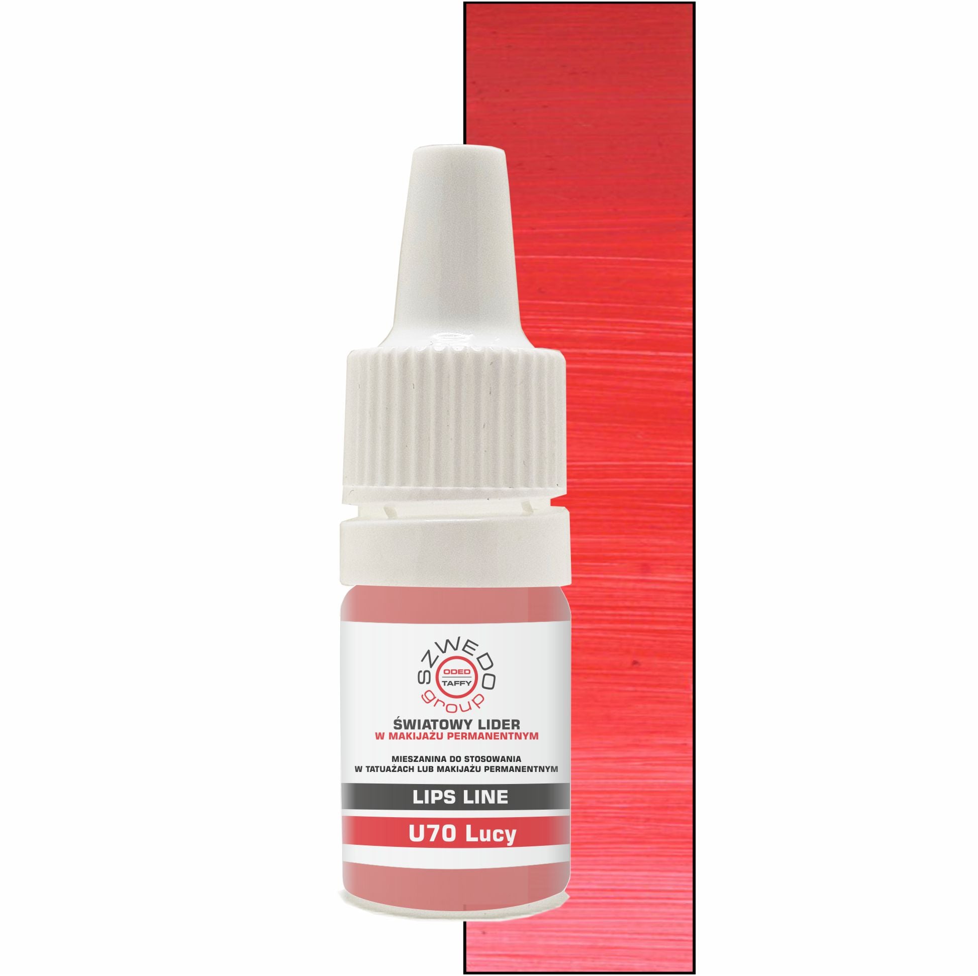 U70 Lucy – ciepły, transparentny czerwony pigment do makijażu permanentnego ust